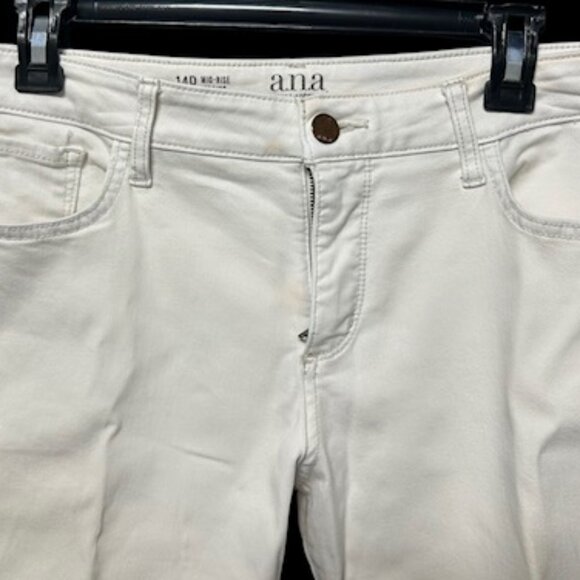 a.n.a. ( A New Approach) Cream Colored Mid Rise Jeggings-Size 14P-Straight Leg - Picture 4 of 8